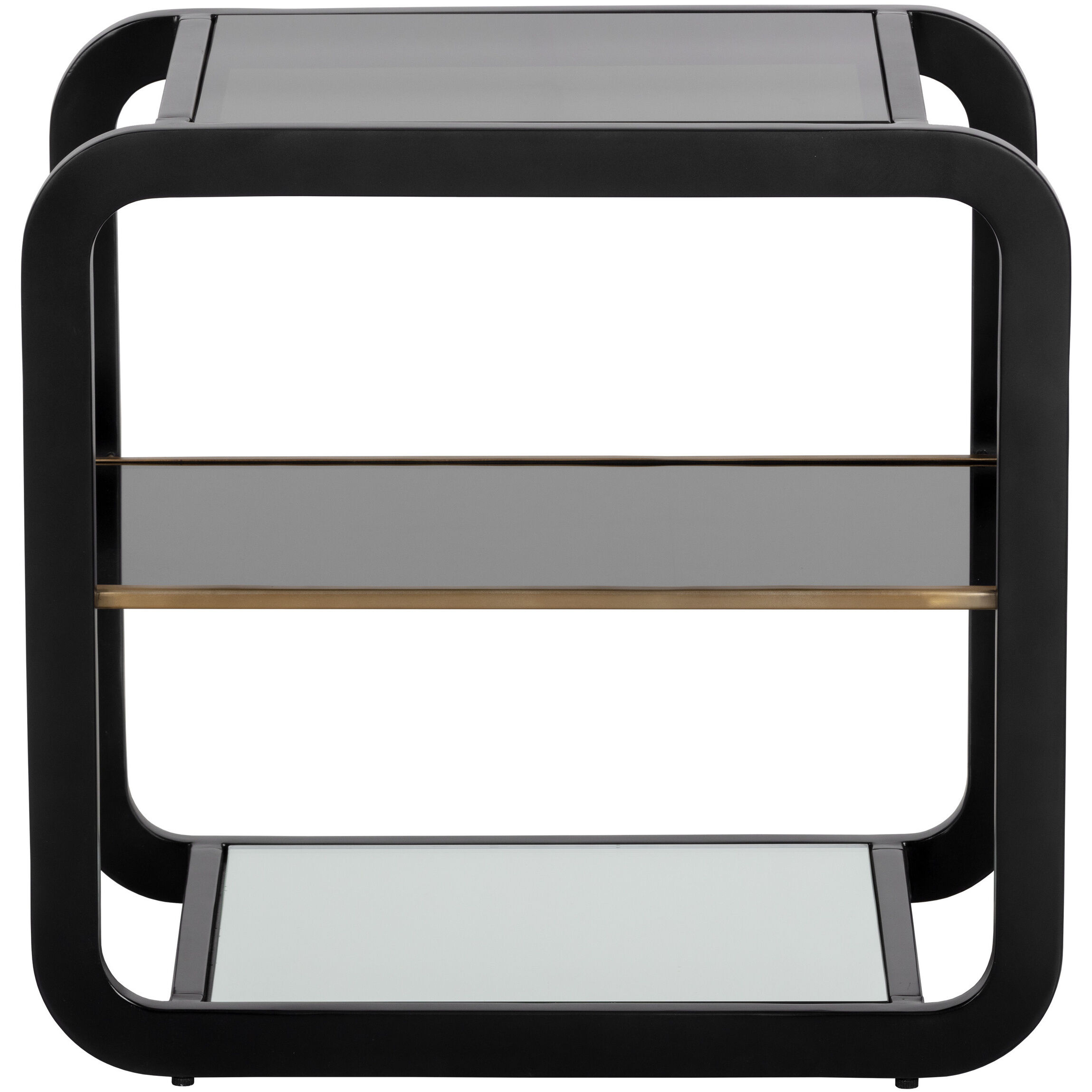 Ambretta 23.5 X 22.25 inch Black / Smoke Grey Side Table